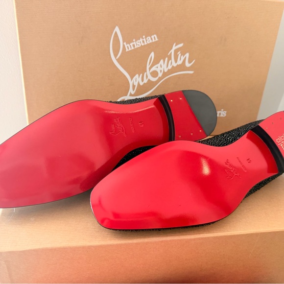 Limited Edition/Rare Christian Louboutin Black Studded Loafers with Red Soles - Picture 4 of 4